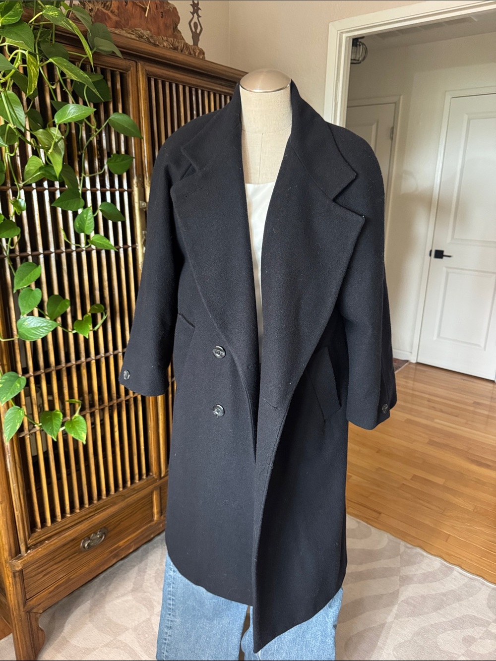 100% wool black coat